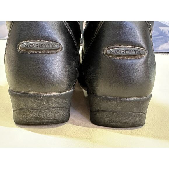 Moretta Clio Paddock Boots Kids Size 2 Leather Equestrian Riding Black Boots